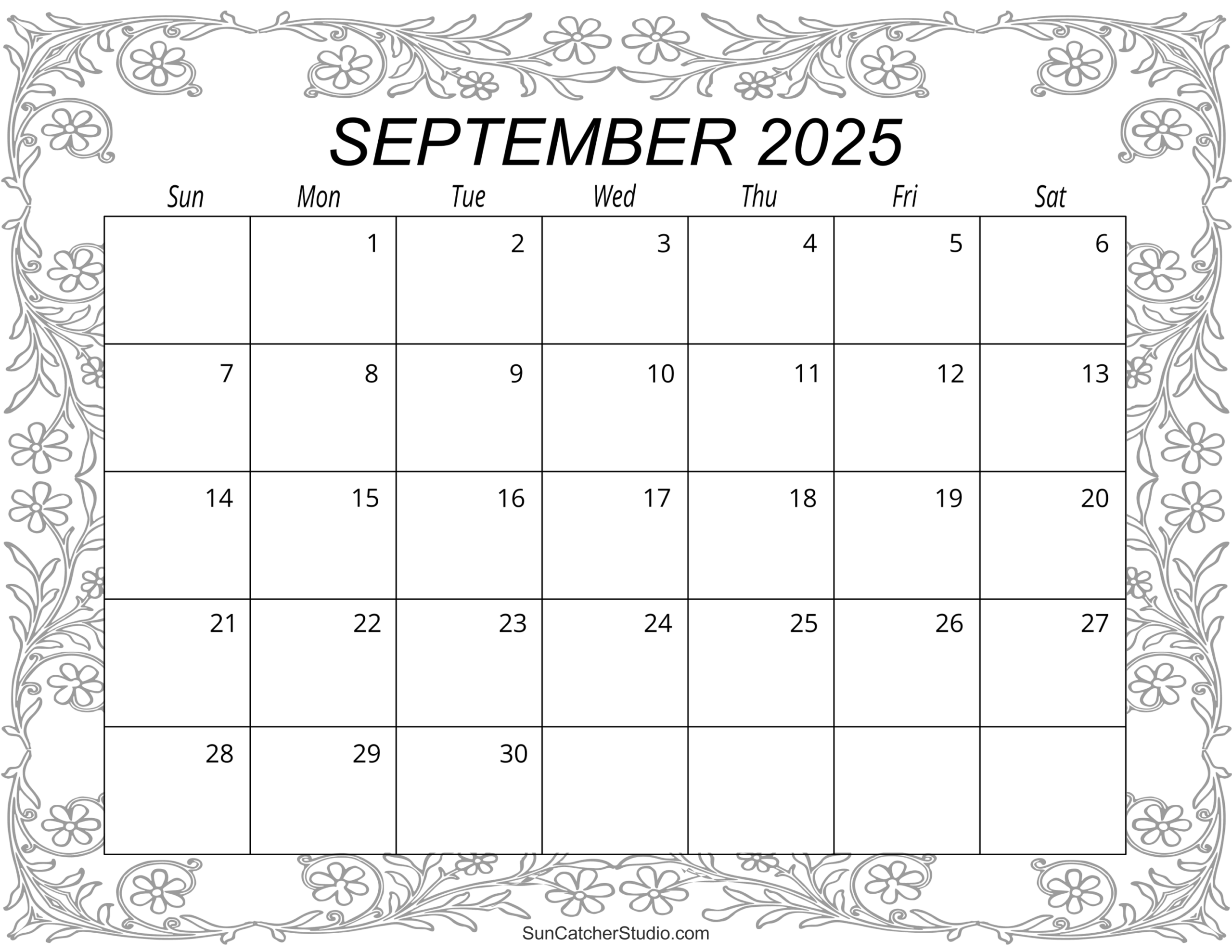 Pdf Calendar September 2025