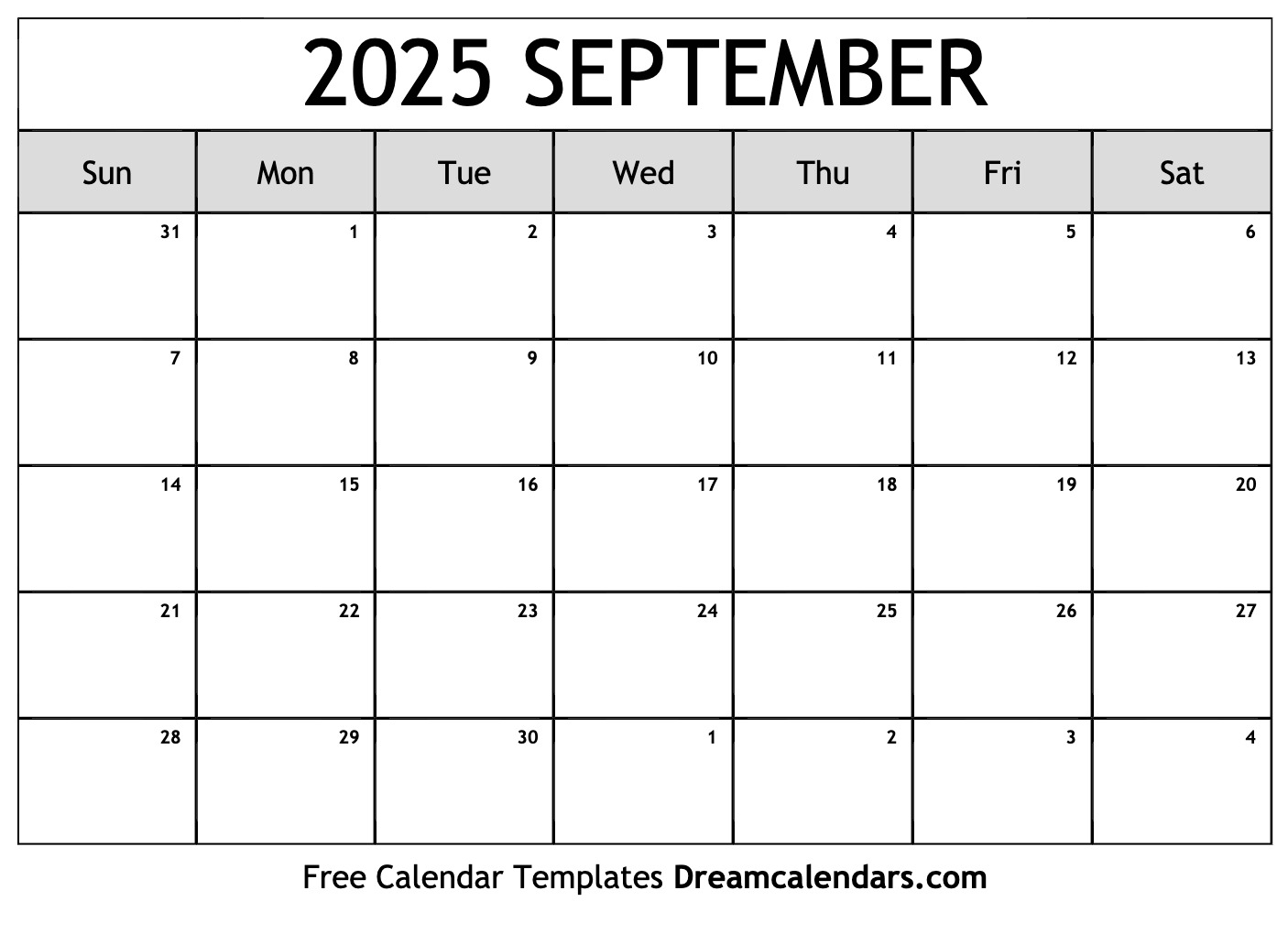 September 2025 Calendar Powerpoint