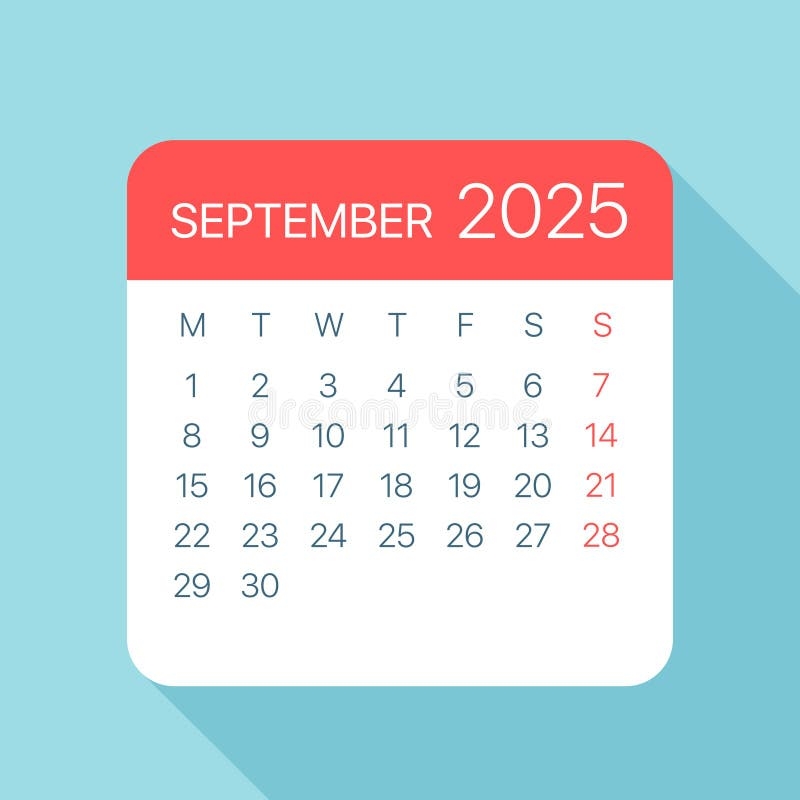 September 2025 Calendar Leaf Vector Illustration Stock Vector Illustration Of White 2025 319426911