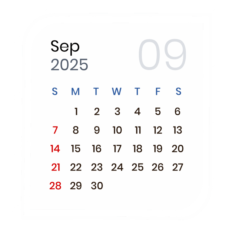 September 2025 Calendar PNG Transparent Images Free Download Vector Files Pngtree