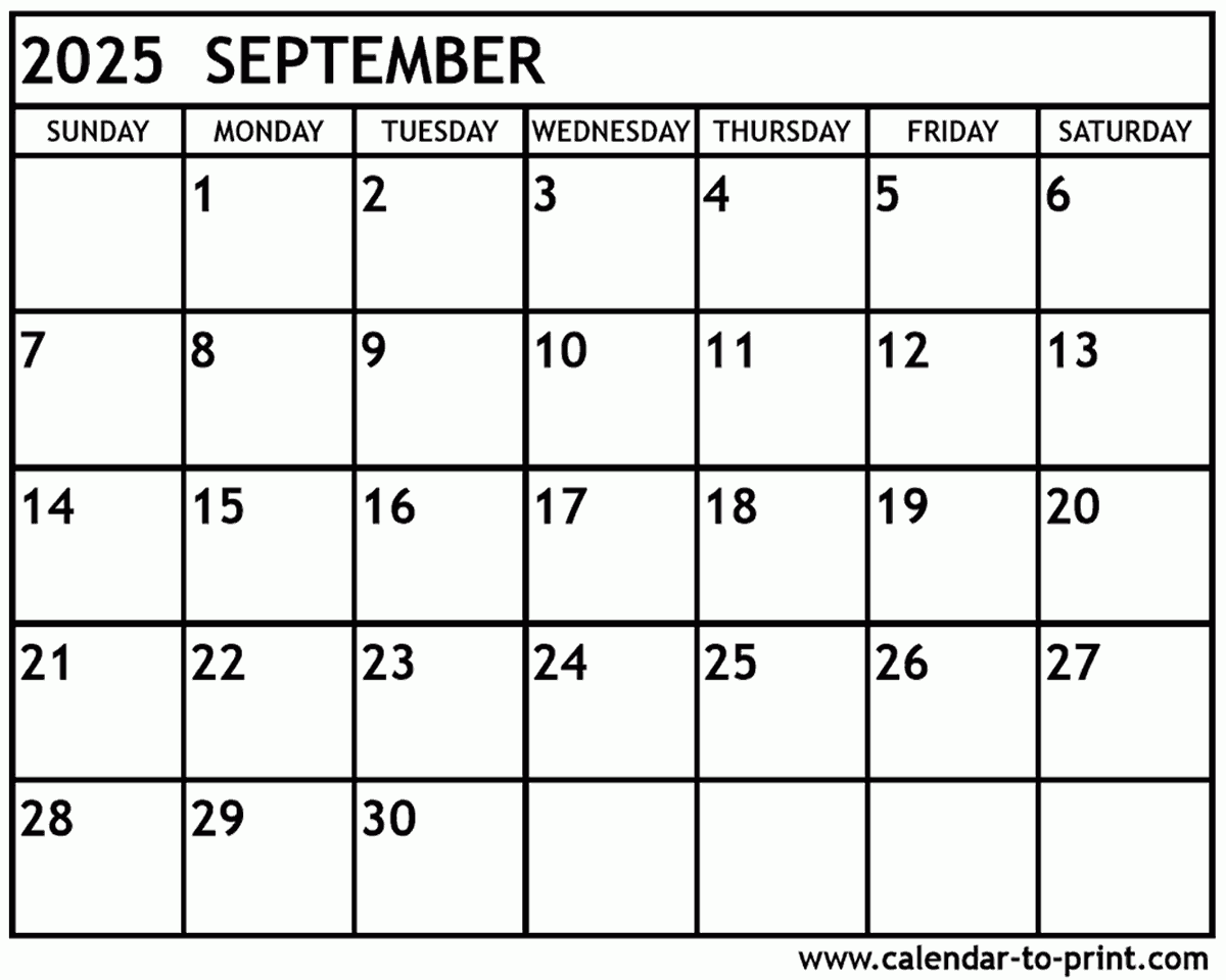 September/October 2025 Calendar