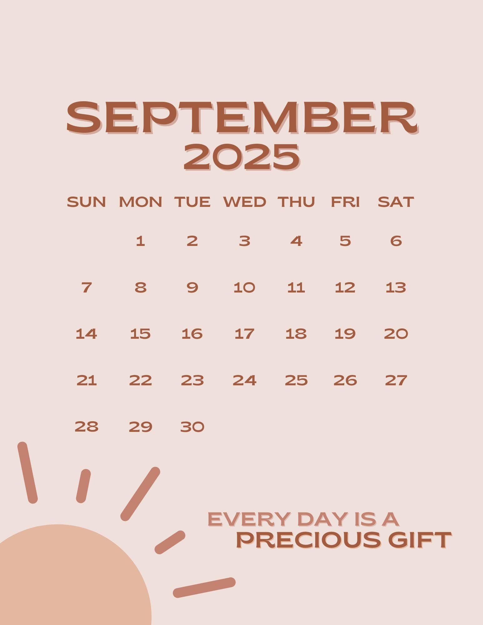 September 2025 Calendar Printable PDF September 2025 Calendar Page 