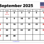September 2025 Calendar Printable PDF Template With Holidays