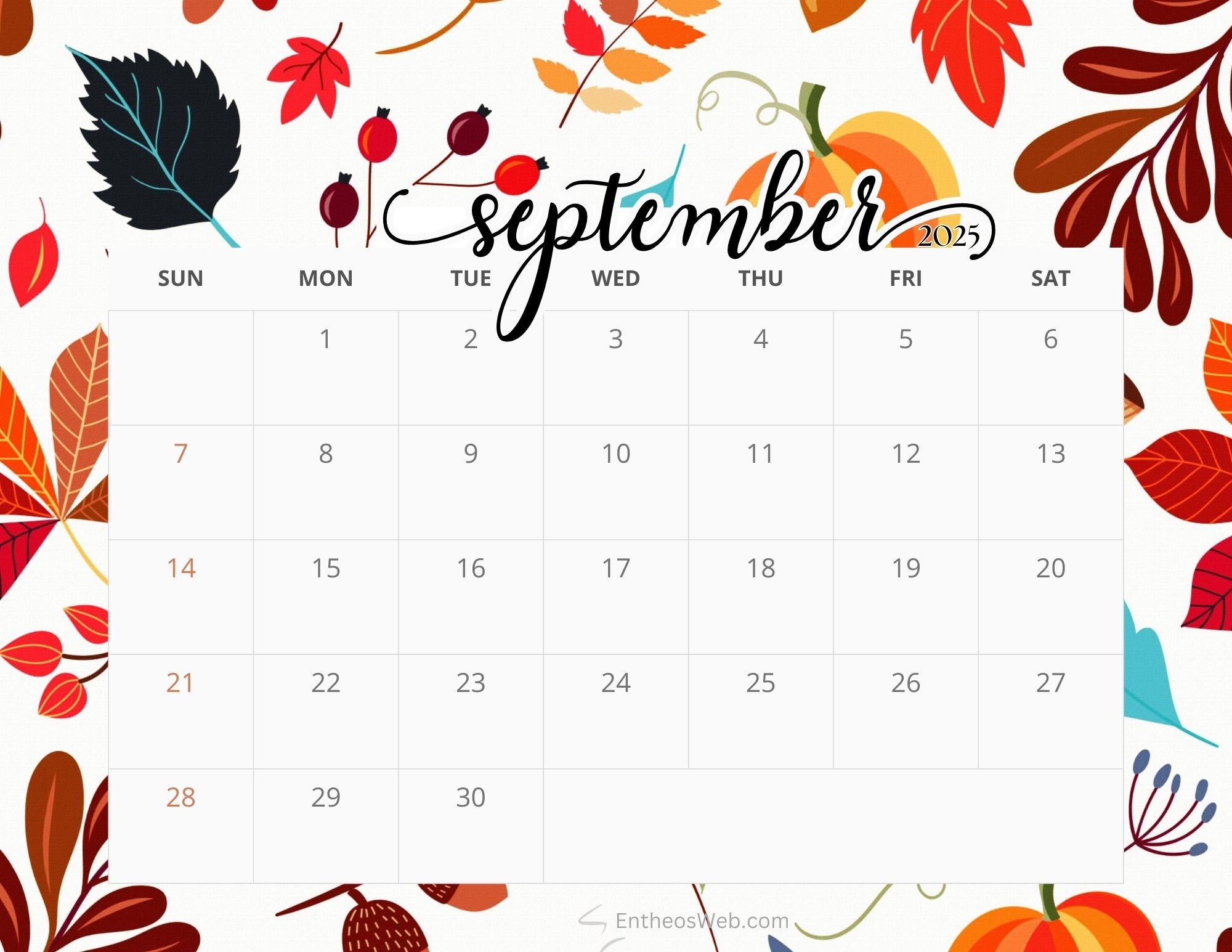 September 2025 Calendar Printable With Holidays