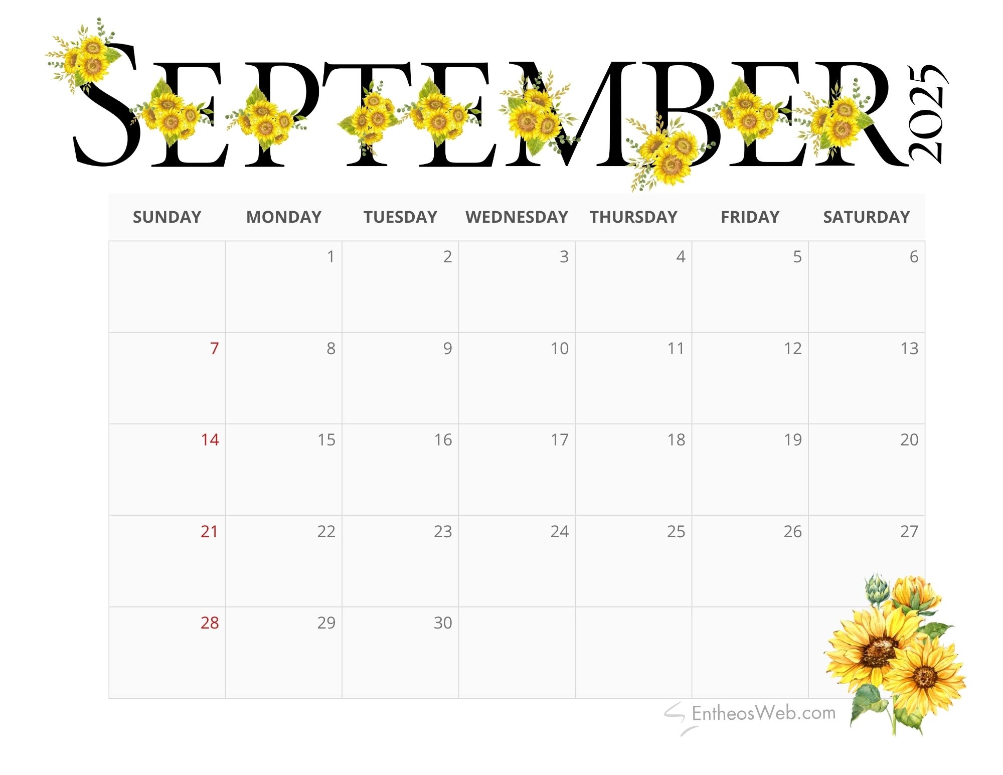Free Calendar For September 2025