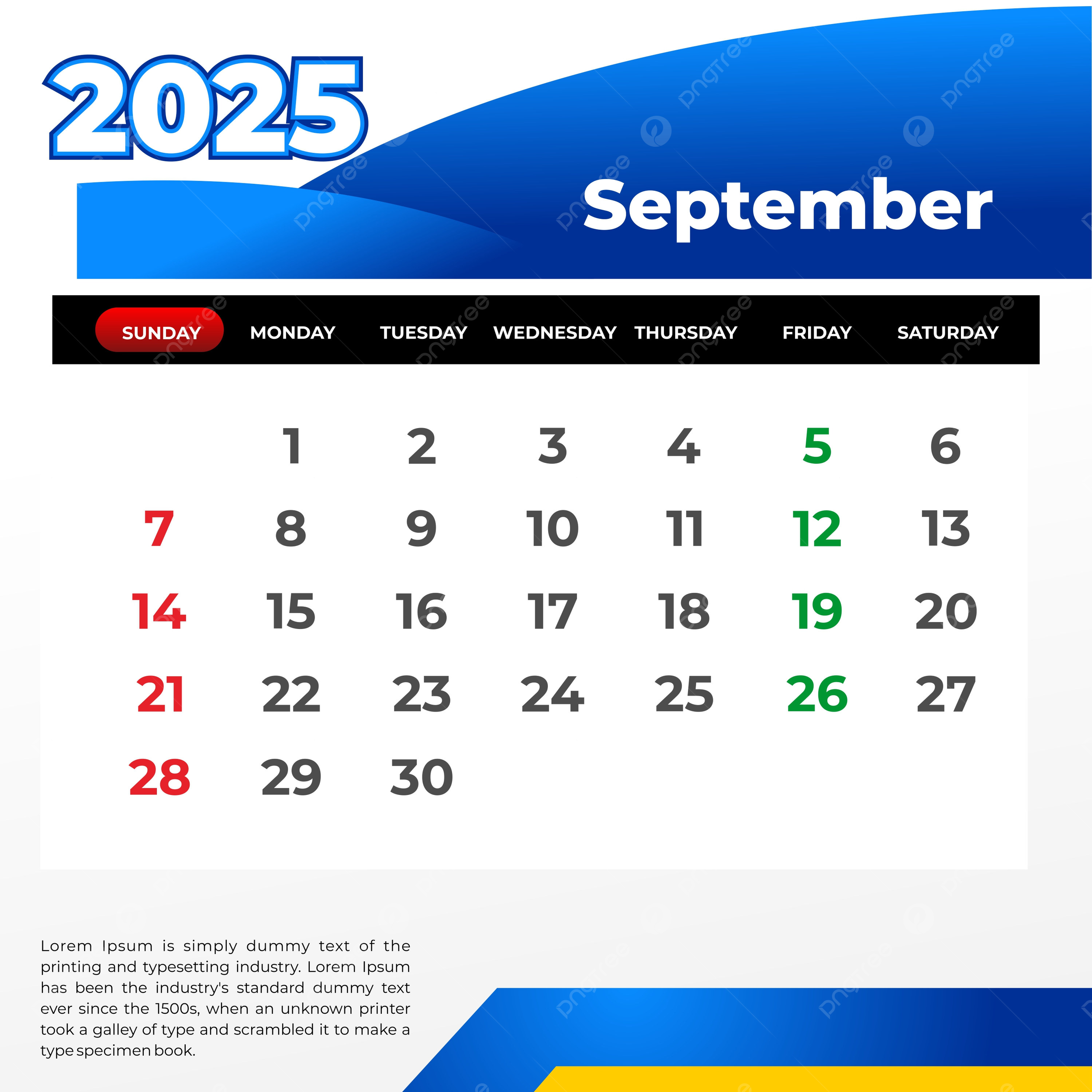 Edit September 2025 Calendar
