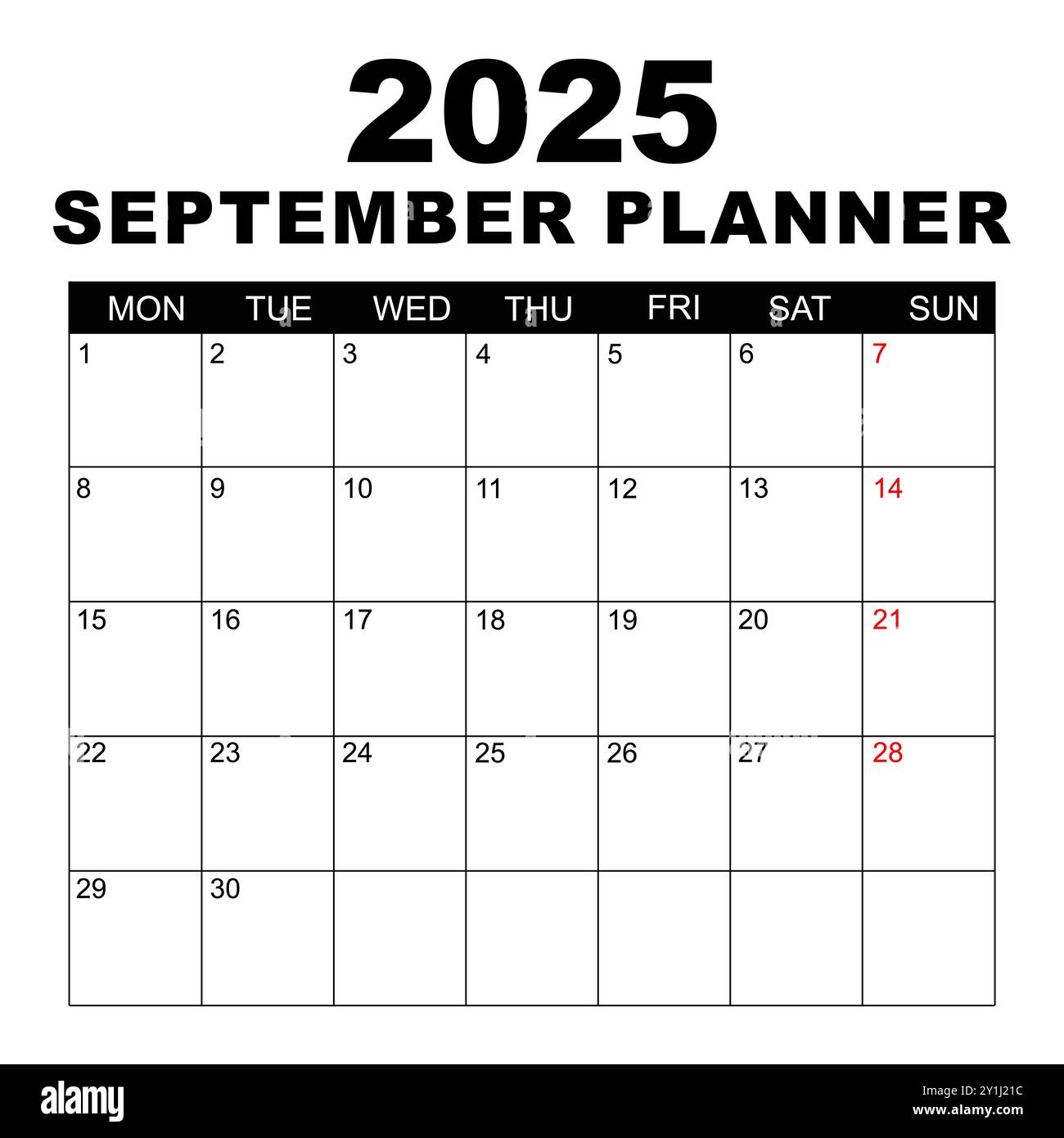 Blank Calendar Template For September 2025