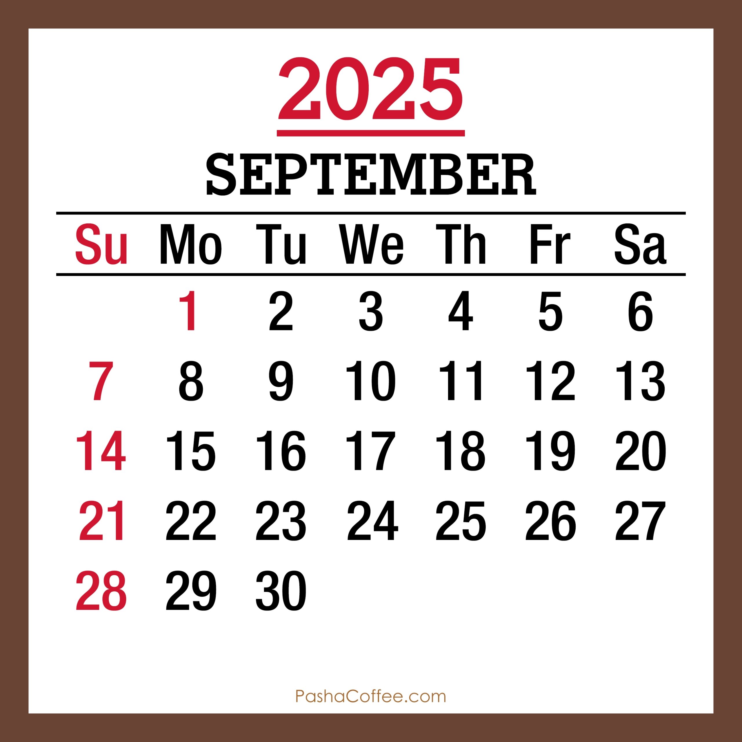 Mini September 2025 Calendar
