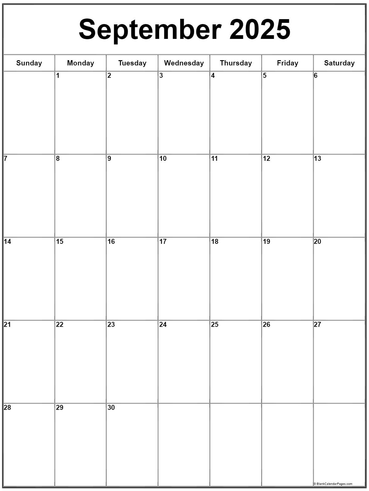 September 2025 Calendar Monday Start