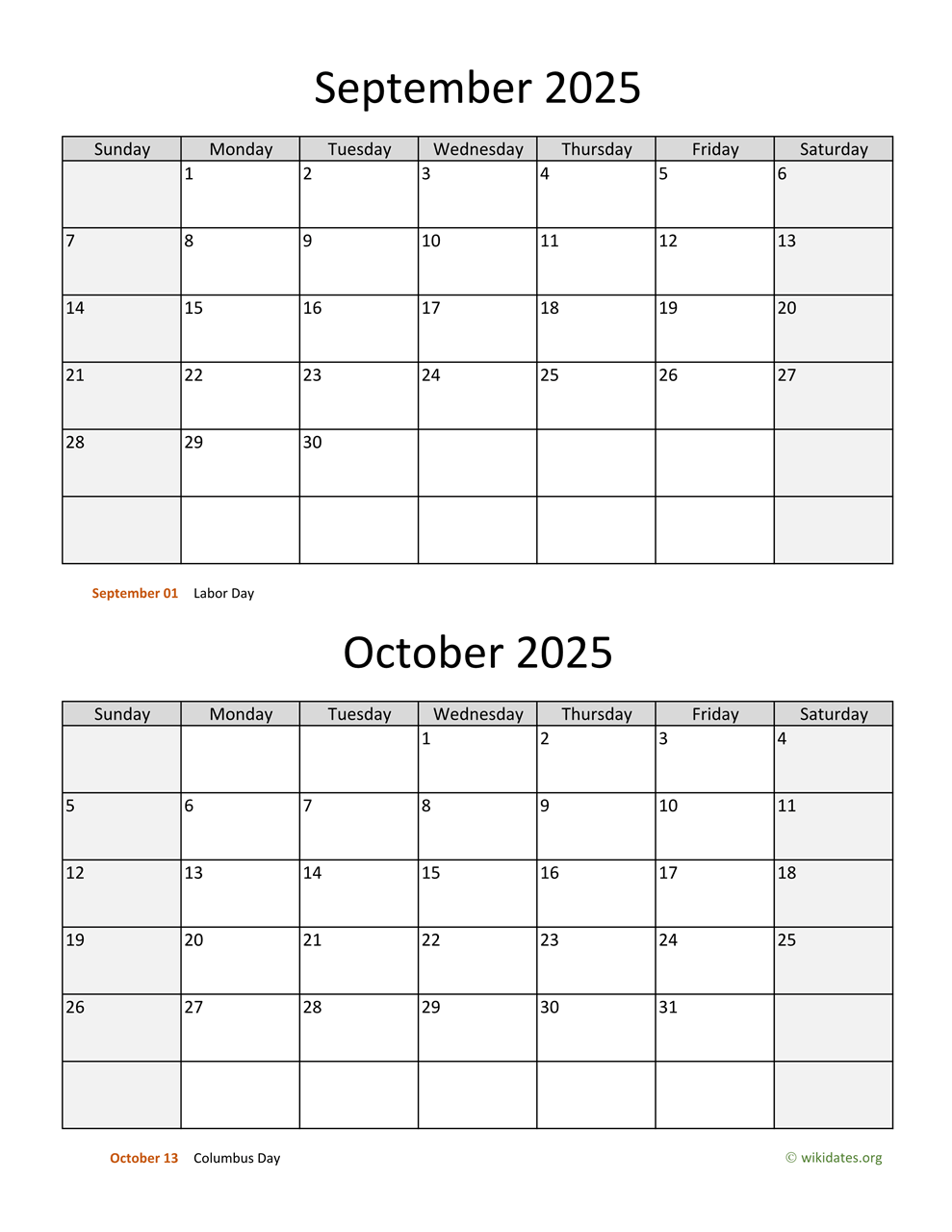 August September And October 2025 Calendar Printable