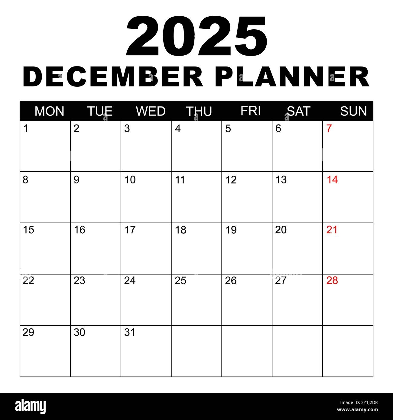 Simple 2025 Year Calendar Week Cut Out Stock Images U0026 Pictures Page 3 Alamy