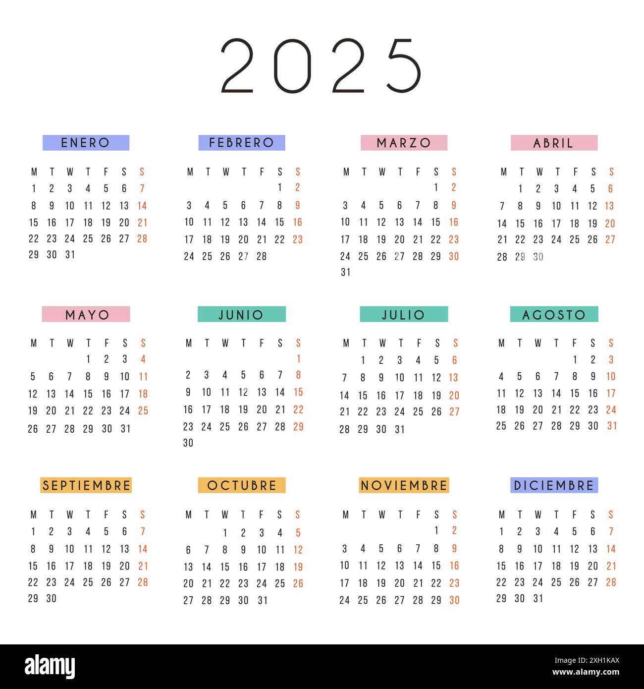 Spanish December Month Calendar Cut Out Stock Images U0026 Pictures Alamy