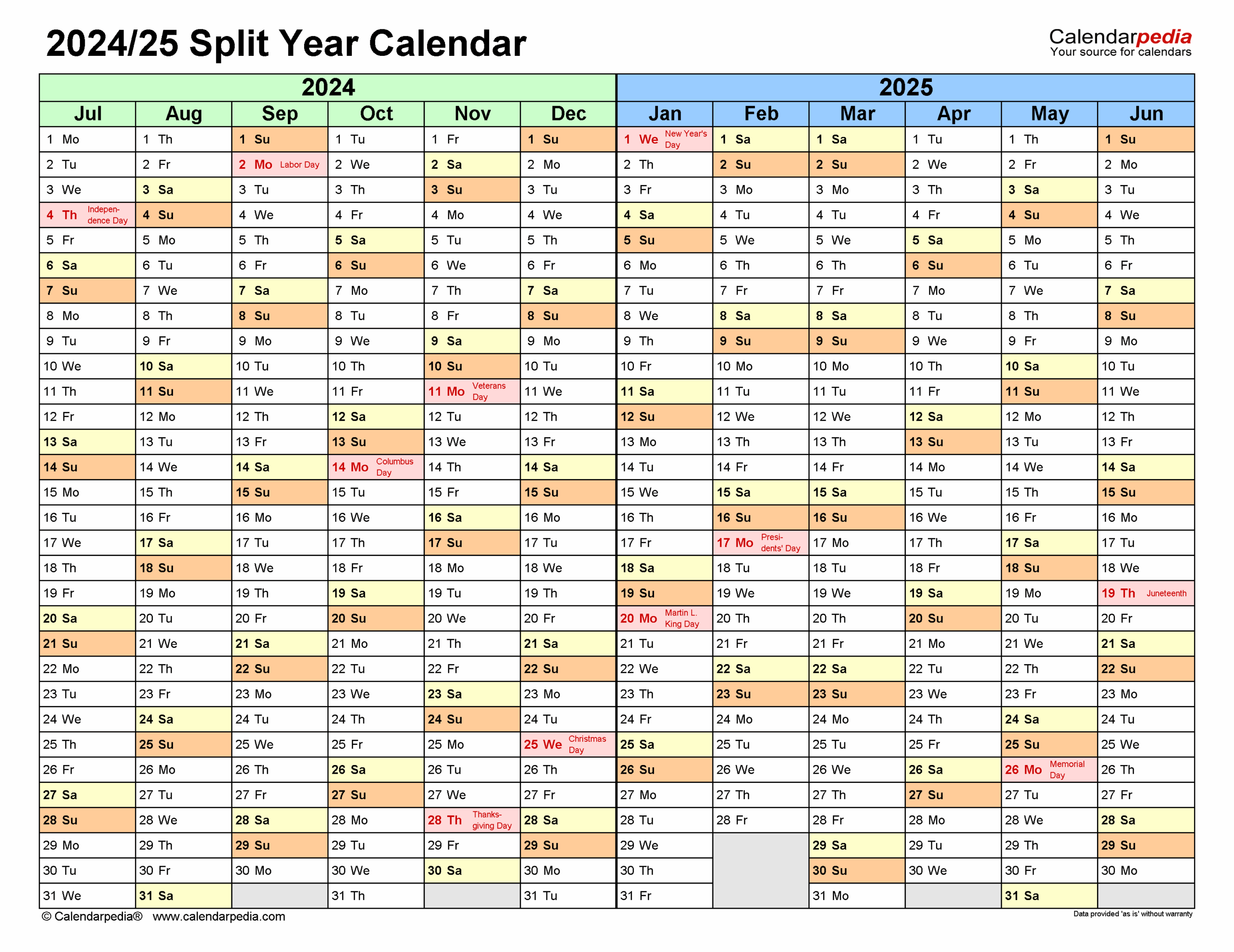 July 2023 To June 2025 Calendar