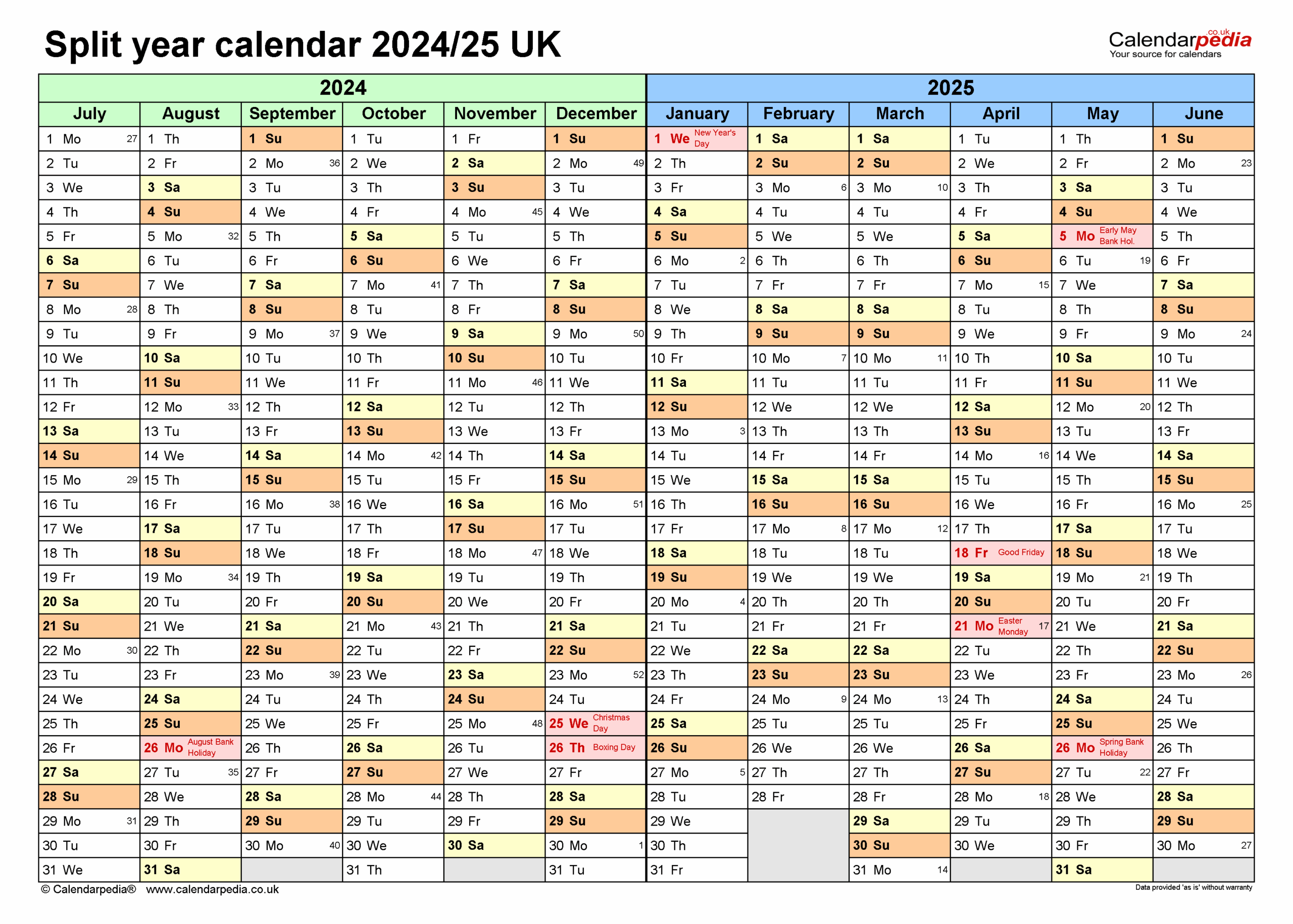 Calendar Sep 2023 To June 2025