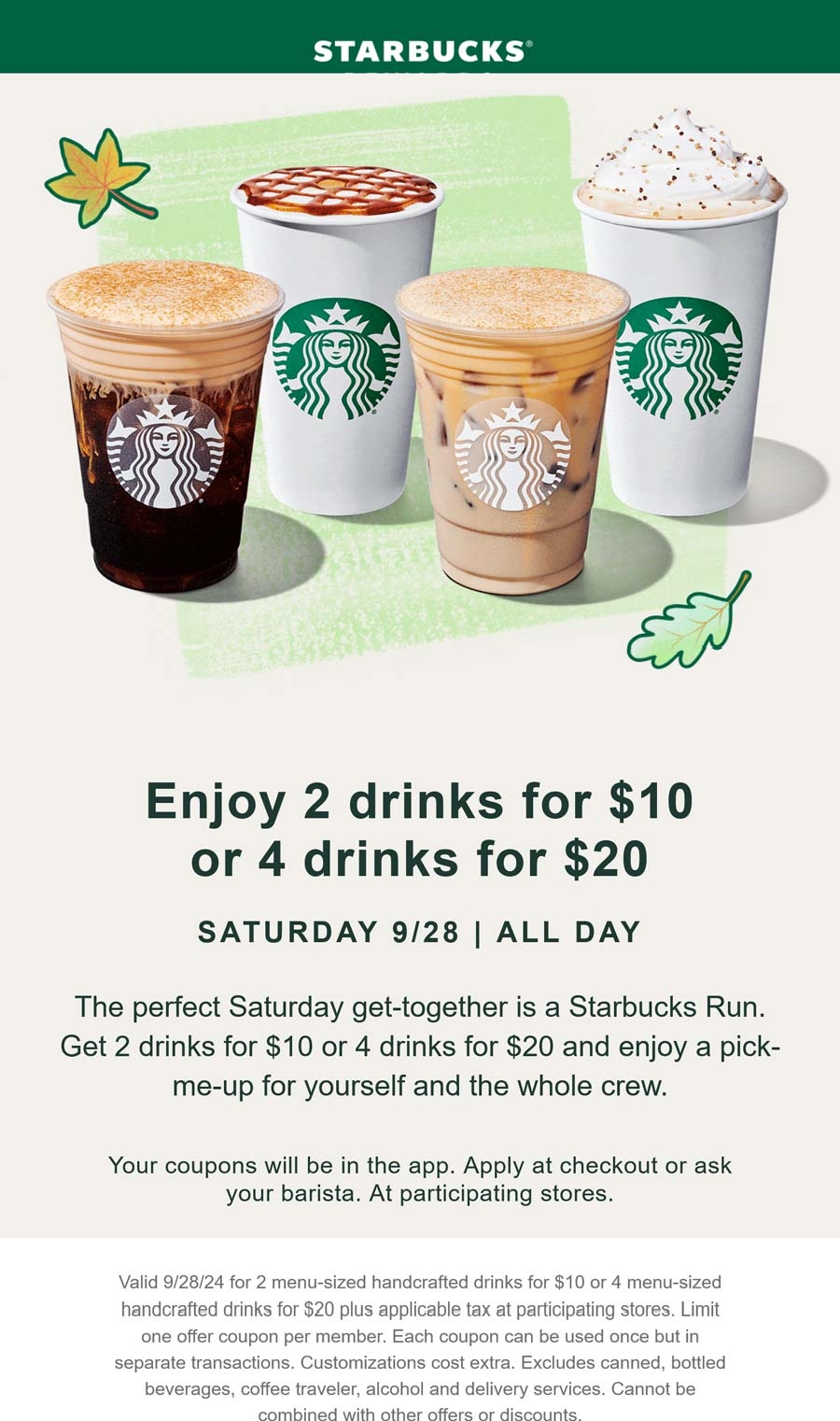 Starbucks Promotion Calendar September 2025