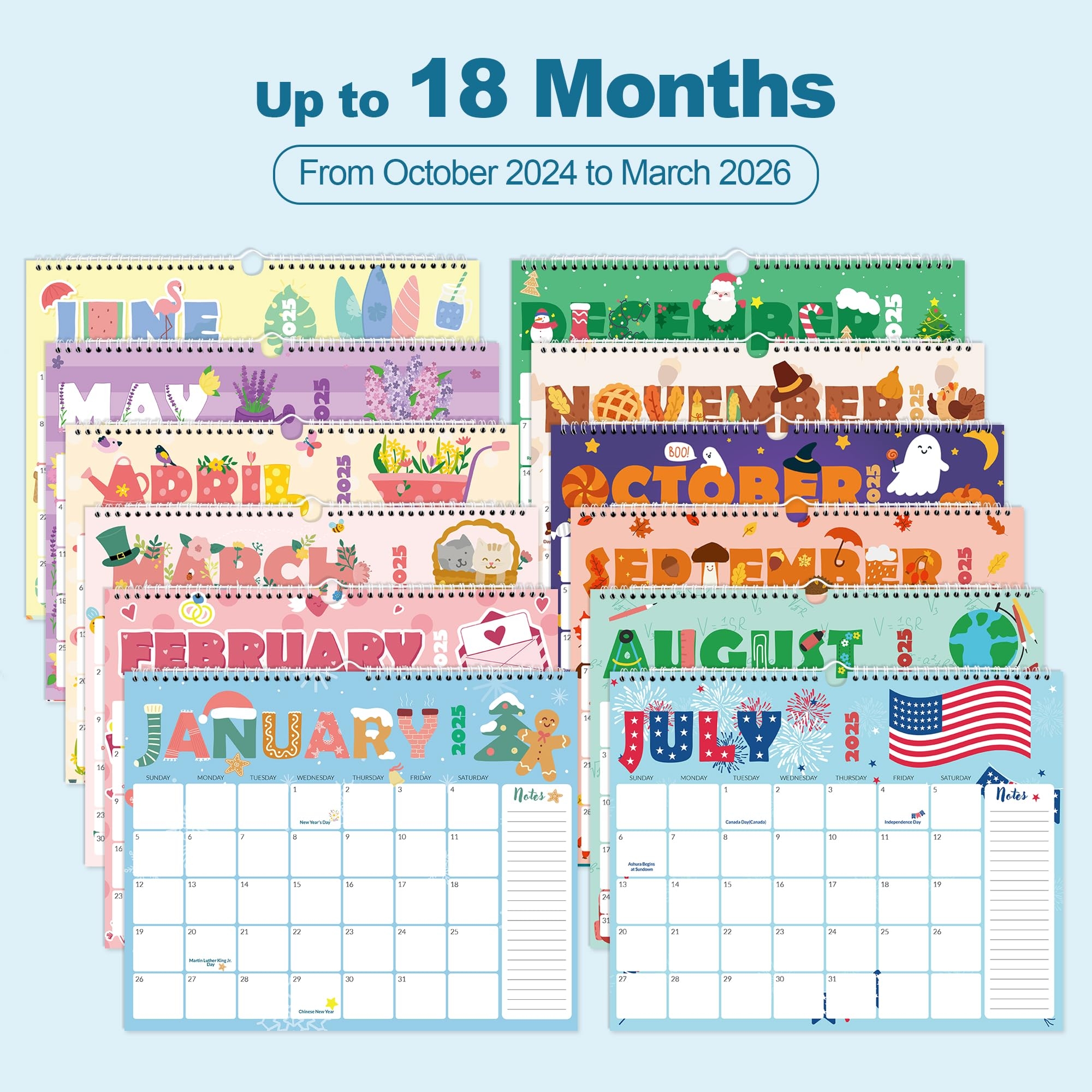 SUNEE Wall Calendar 2023 2025 21 Months October 2023 To June 2025 Hanging Monthly Calendar With Lines 14 5 X 11 5 Cute Buy Online At Best Price In UAE Amazon ae