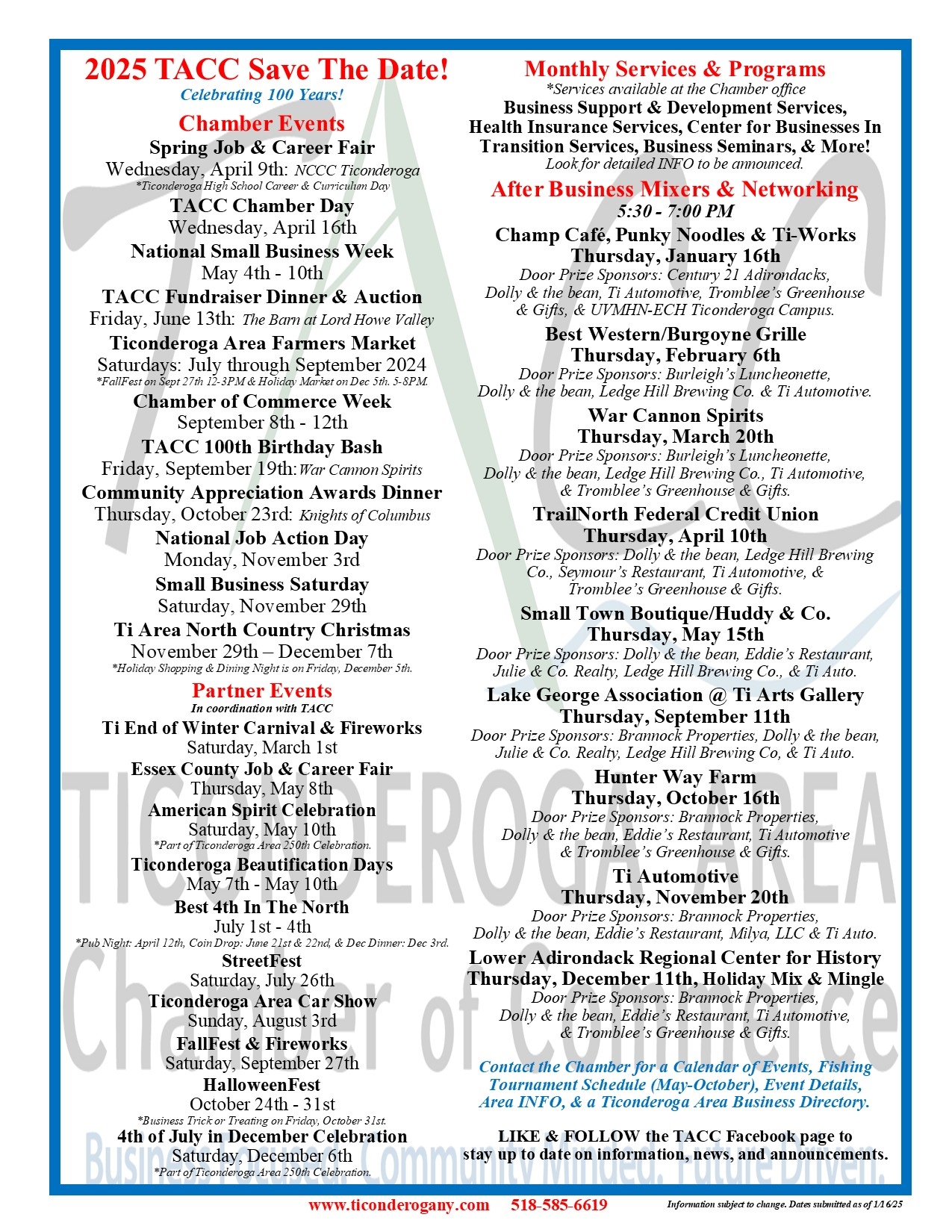 September 2025 Events Calendar