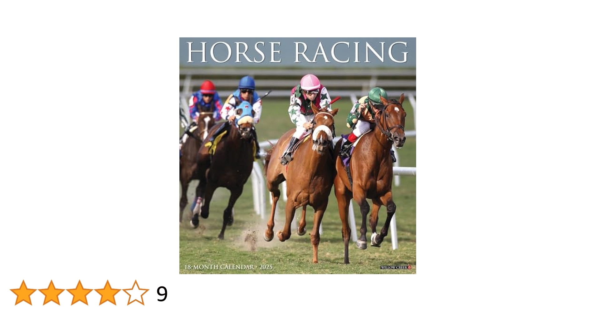Willow Creek Press Calendars Horse Racing 2025 Wall Calendar