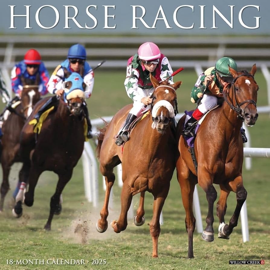 Willow Creek Press Calendars Horse Racing 2025 Wall Calendar