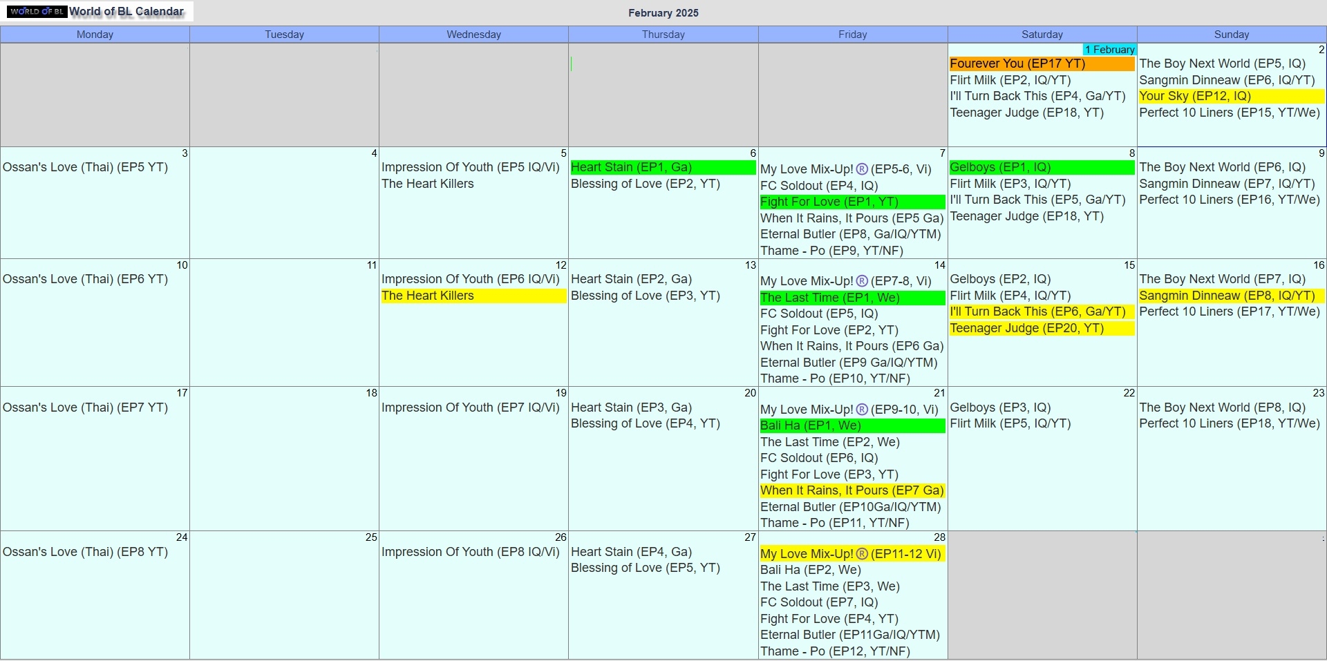 WoBL Main Calendar This Month
